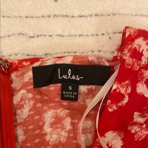 LULUS Floral Red And White Dress. - Picture 7 of 7